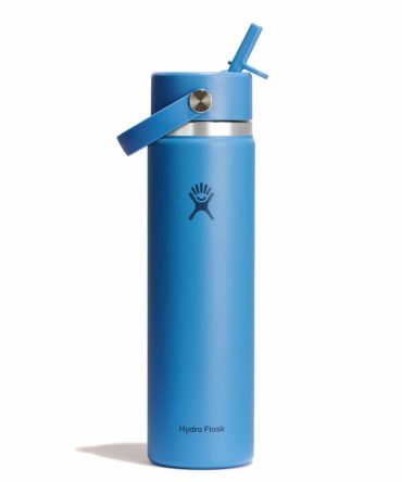 24 oz Wide Mouth with Flex Straw Cap - Summit Blue