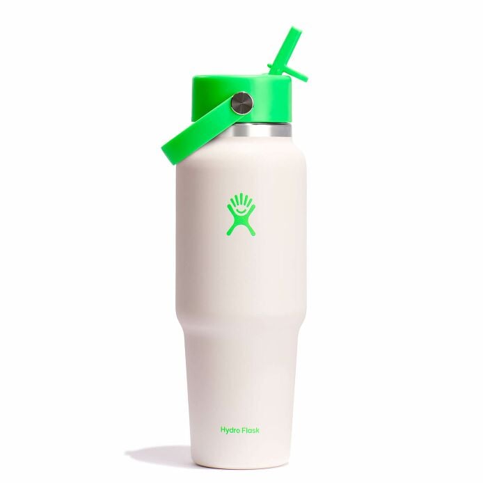 32 oz Wide Mouth Travel Bottle with Flex Straw Cap - Neon Green