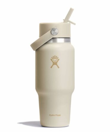 24 oz Wide Mouth Travel Bottle with Flex Straw Cap - Coconut