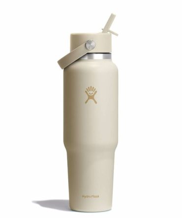 40 oz Wide Mouth Travel Bottle with Flex Straw Cap - Coconut